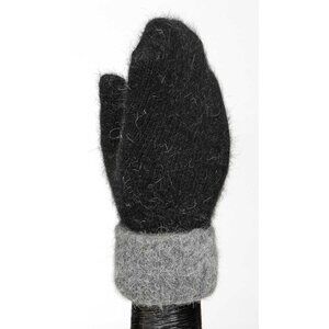 Super Soft Warm Mittens Black With Gray Cuff NWT